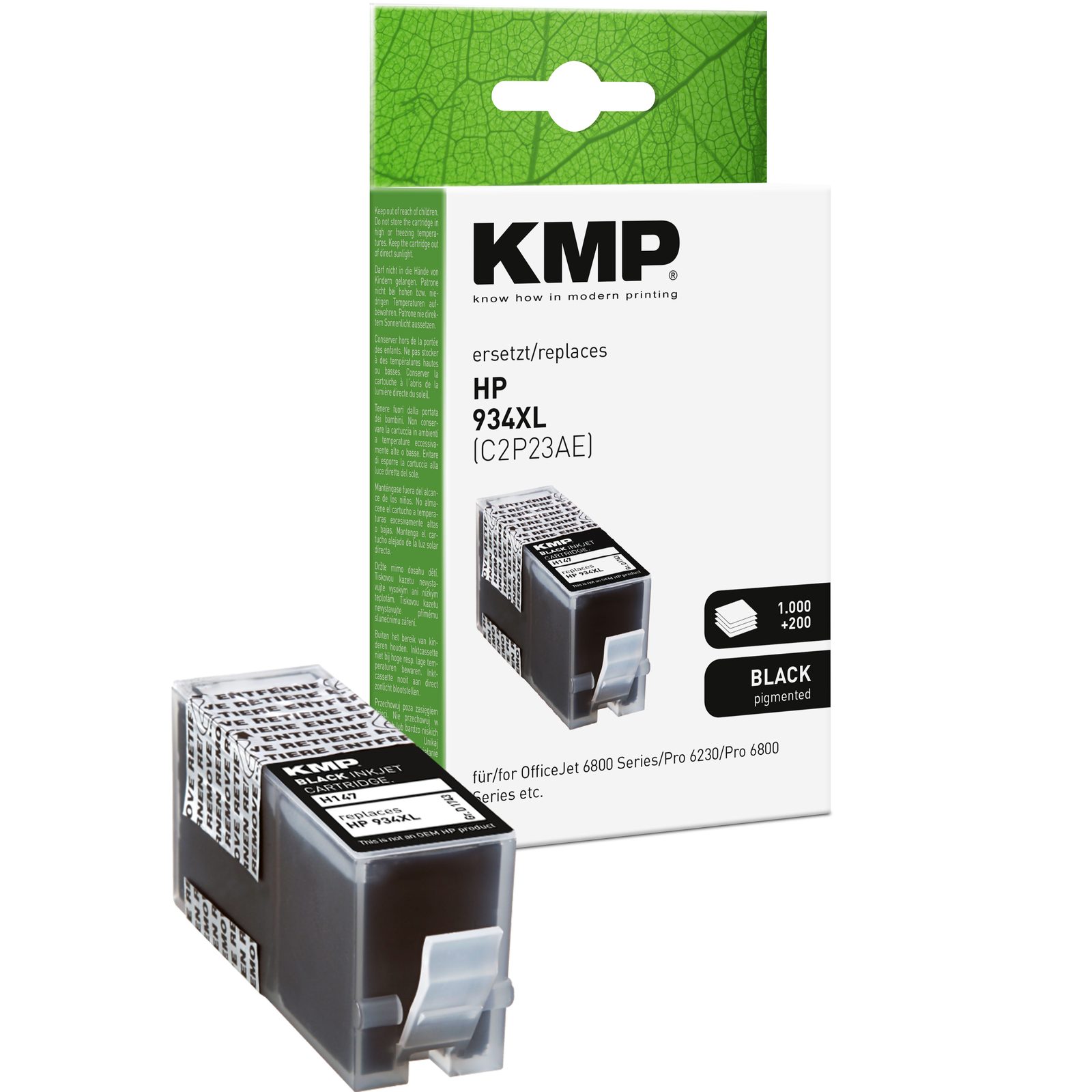 KMP H147 inkoustová kazeta inkoustová kazeta HP 934XL (C2P23AE), černá