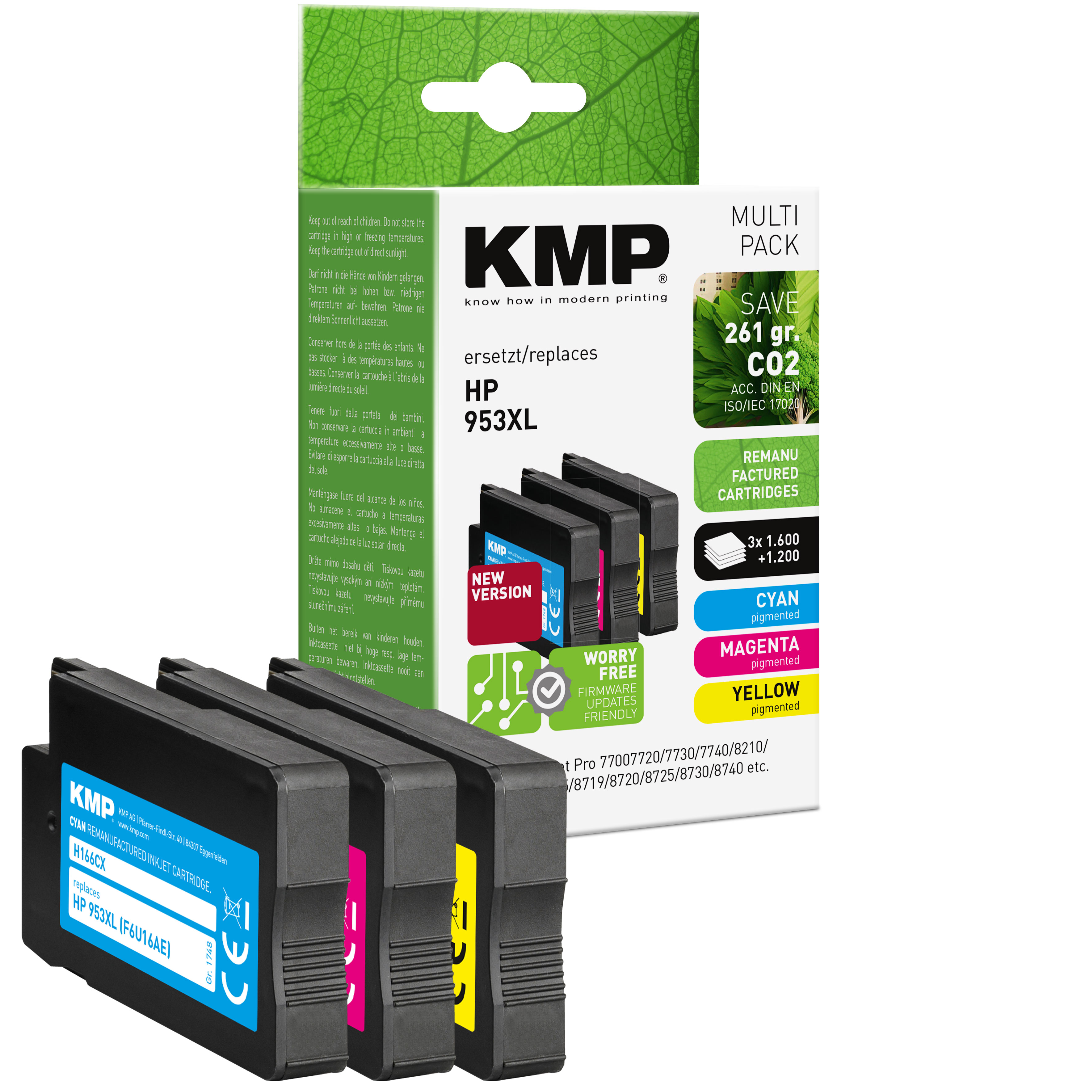 KMP H166CMYX inkoustová kazeta inkoustová kazeta HP 953XL (1CC21AE), azurová