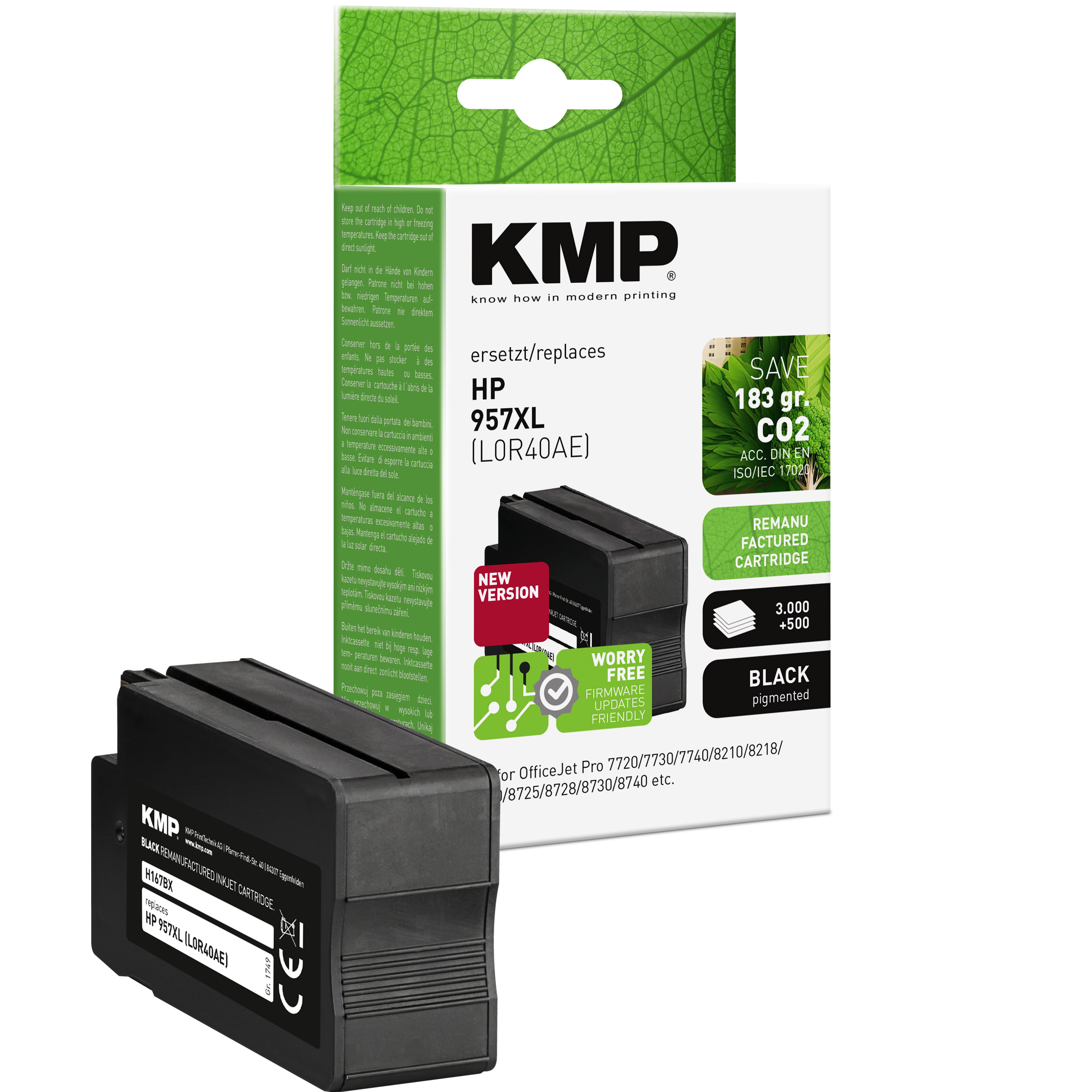 KMP H167BX inkoustová kazeta inkoustová kazeta HP 957XL (L0R40AE), černá