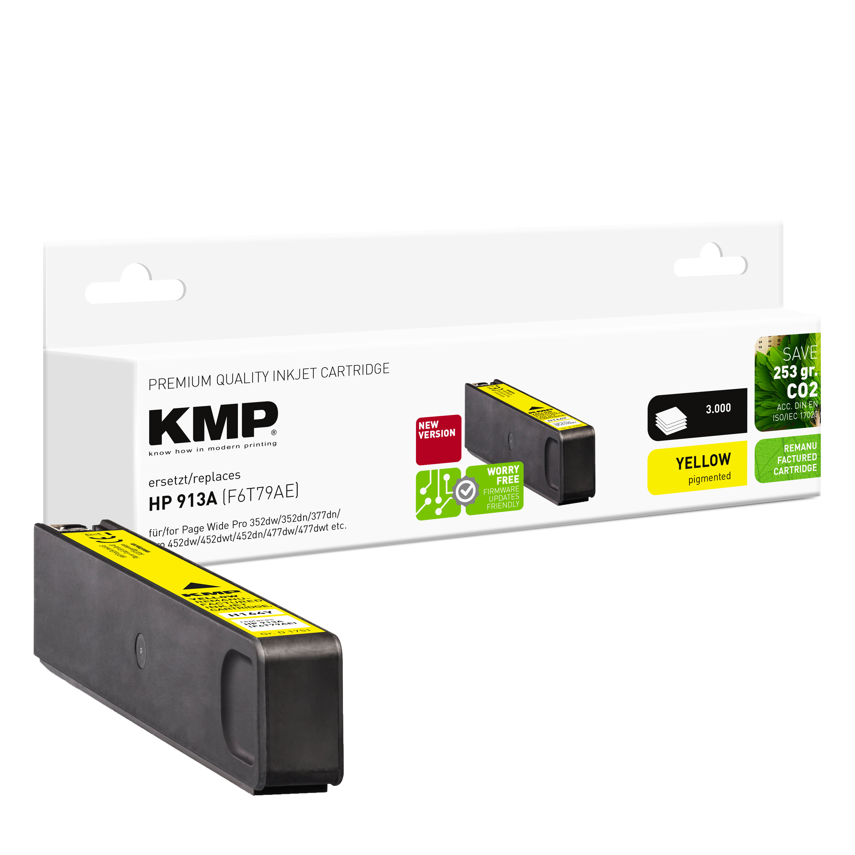 KMP H164Y inkoustová kazeta inkoustová kazeta HP 913A (F6T79AE), žlutá