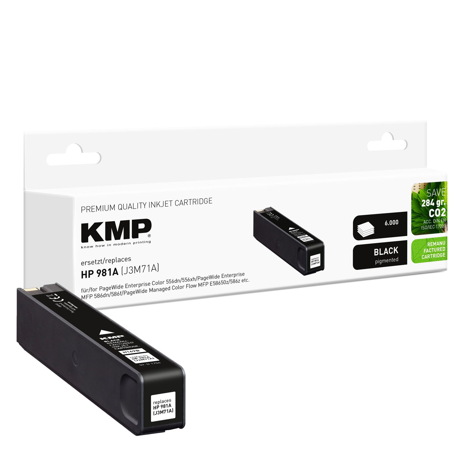 KMP H169B inkoustová kazeta inkoustová kazeta HP 981A (J3M71A), černá