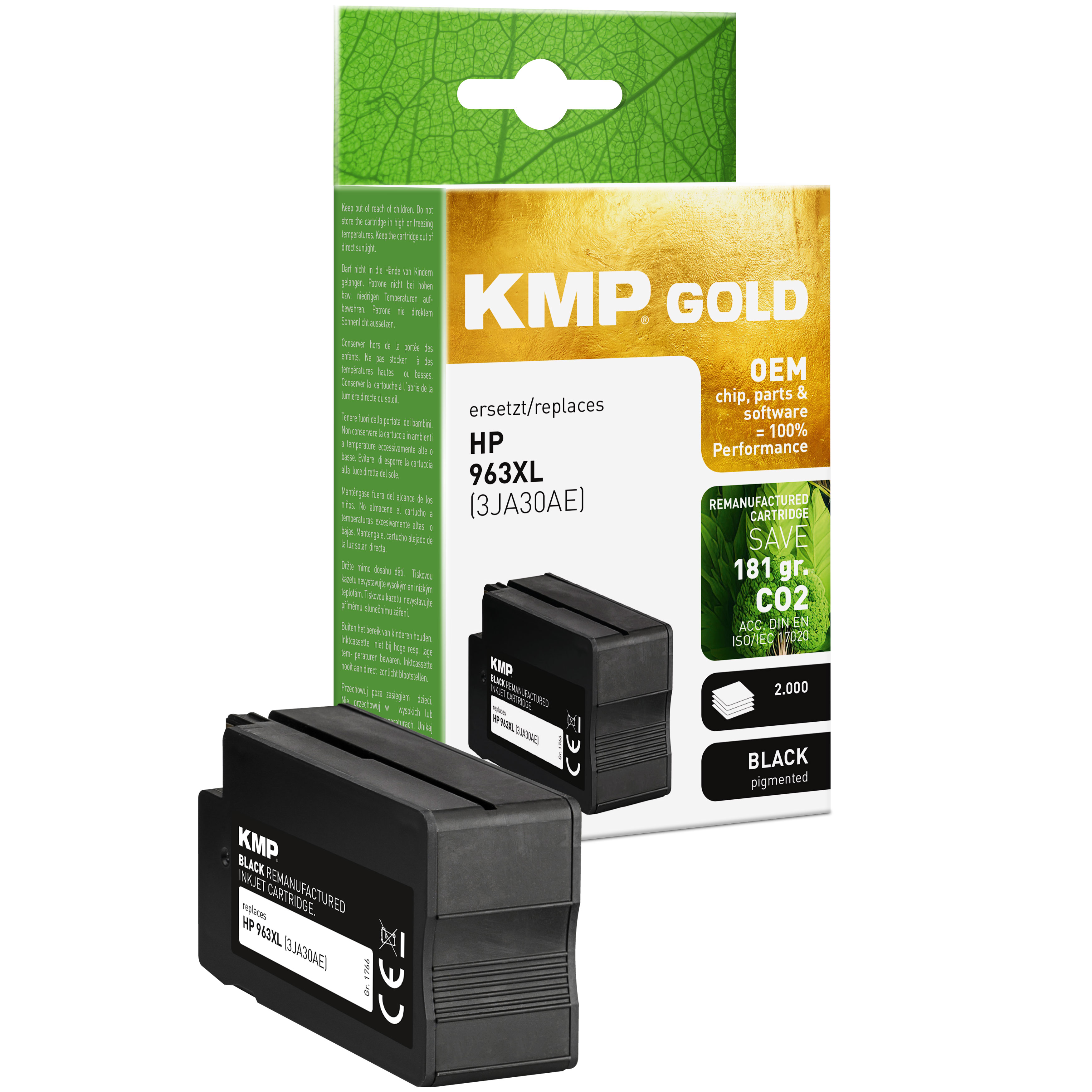 KMP H206 inkoustová kazeta inkoustová kazeta HP 963XL (3JA30AE), černá