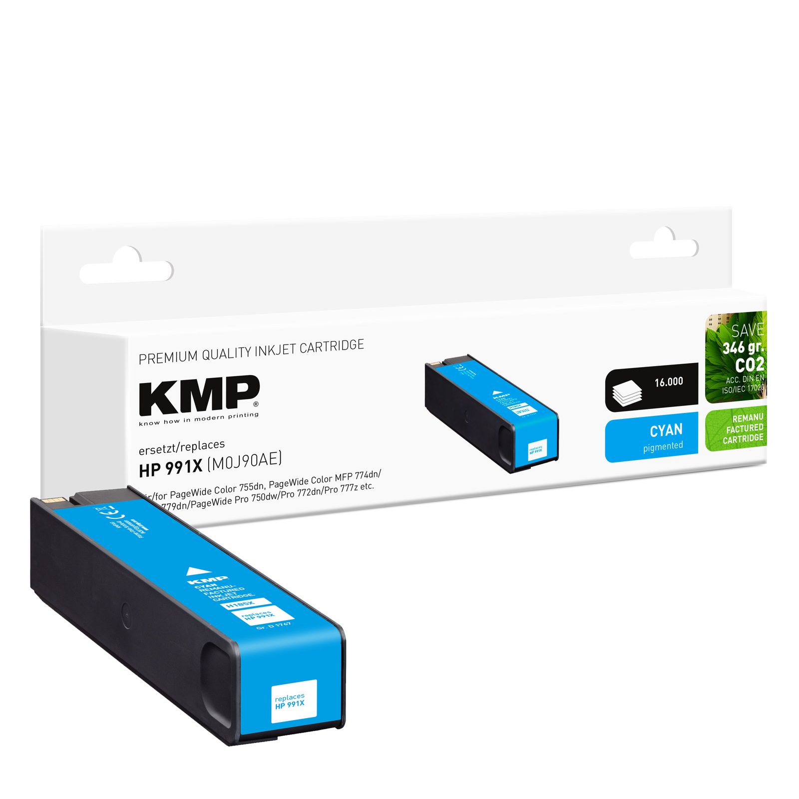 KMP H185X inkoustová kazeta inkoustová kazeta HP 991X (M0J90AE), azurová