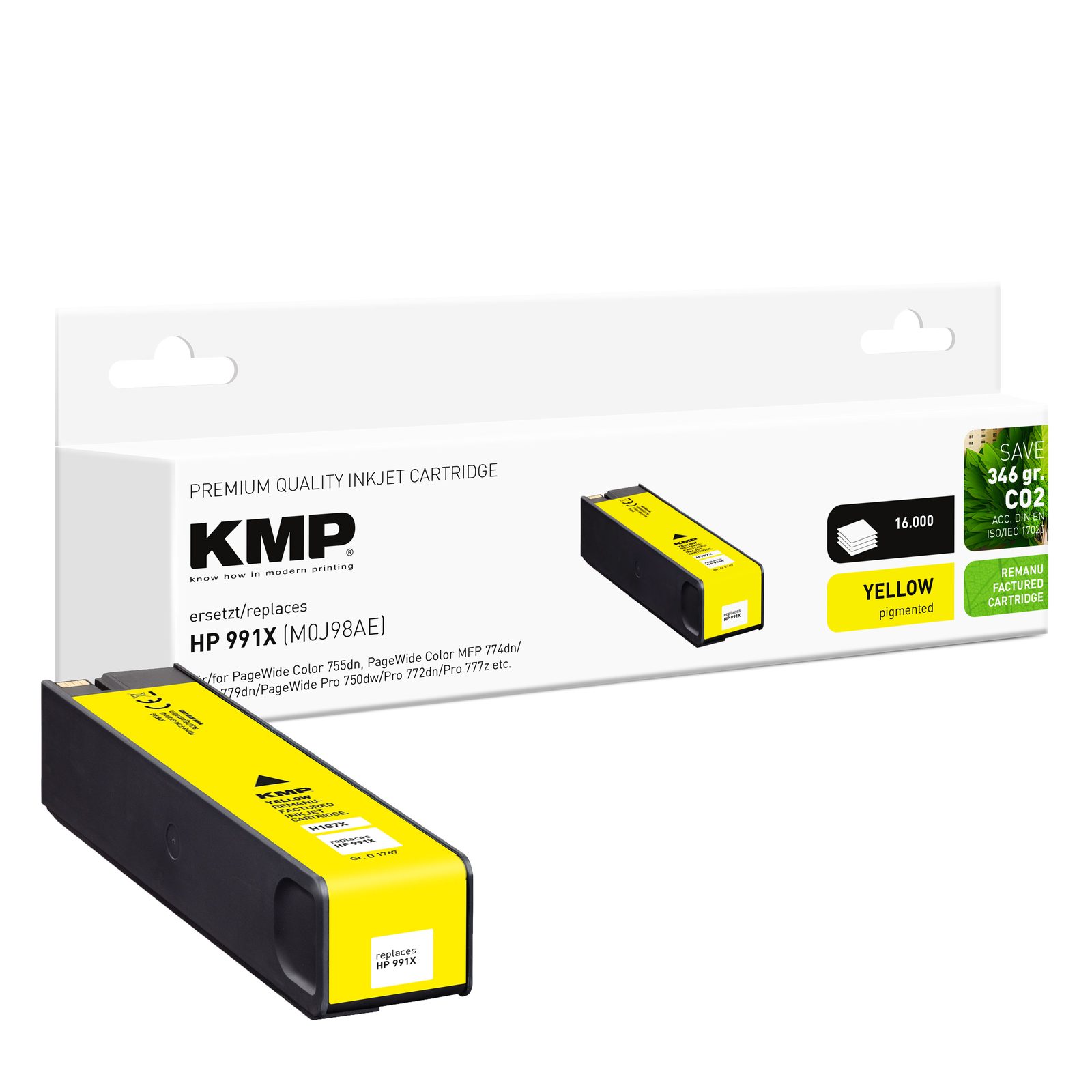 KMP H187X inkoustová kazeta inkoustová kazeta HP 991X (M0J98E) / M0J98AE, žlutá