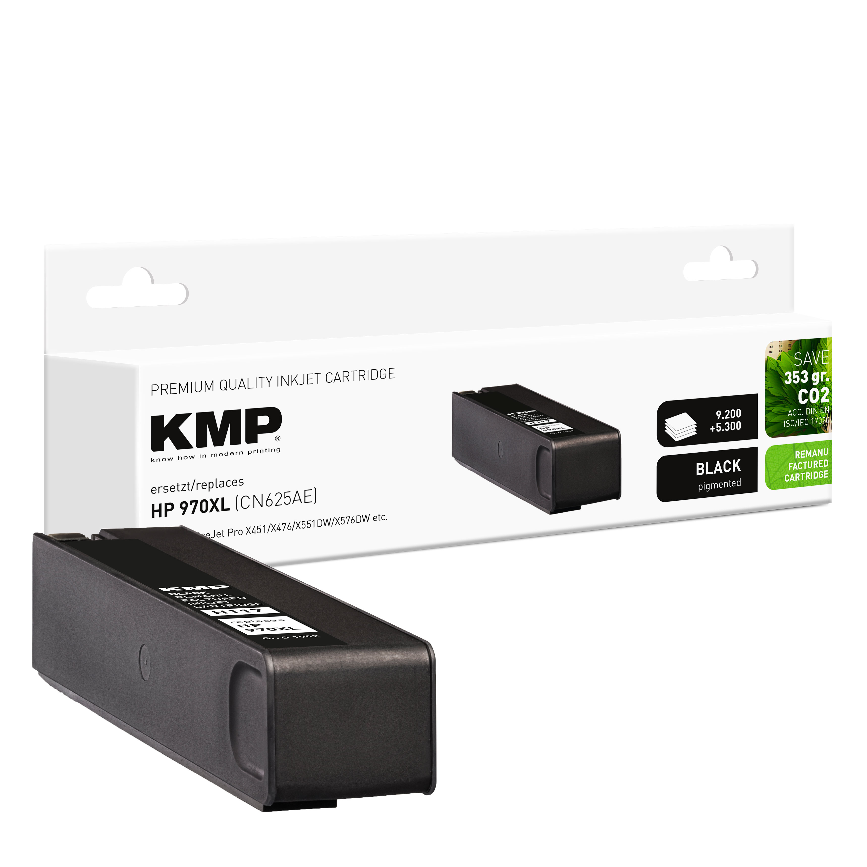 KMP H117 inkoustová kazeta inkoustová kazeta HP 970XL (CN625AE), černá