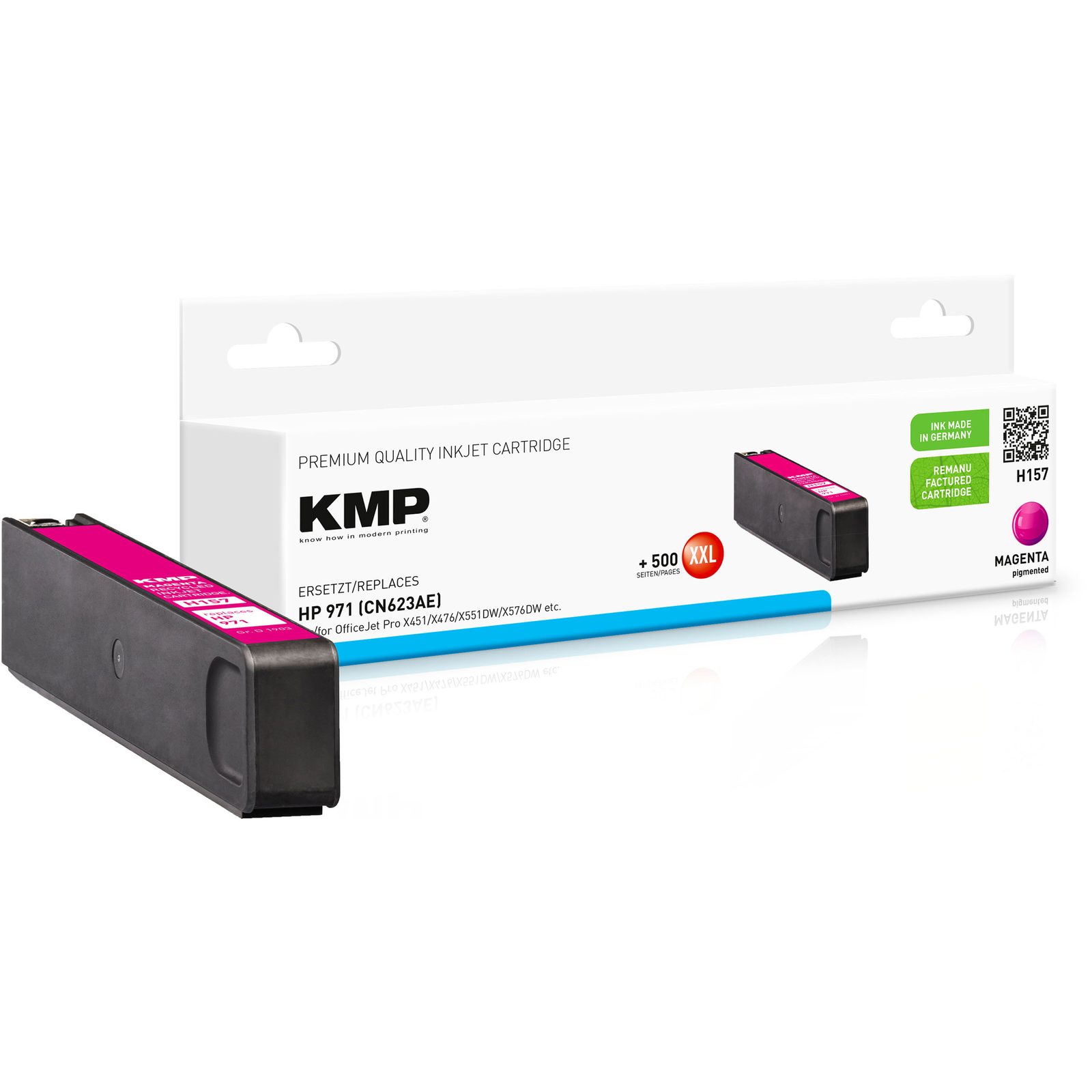 KMP H157 inkoustová kazeta inkoustová kazeta HP 971 (CN623AE), purpurová