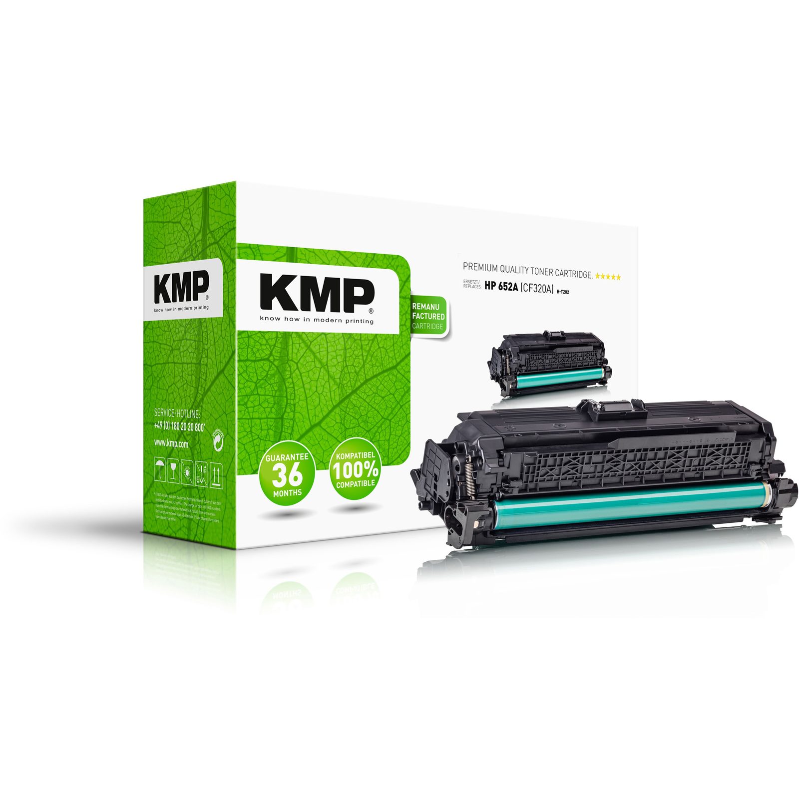 KMP H-T202 kompatibilní toner HP 652A (CF320A), černý
