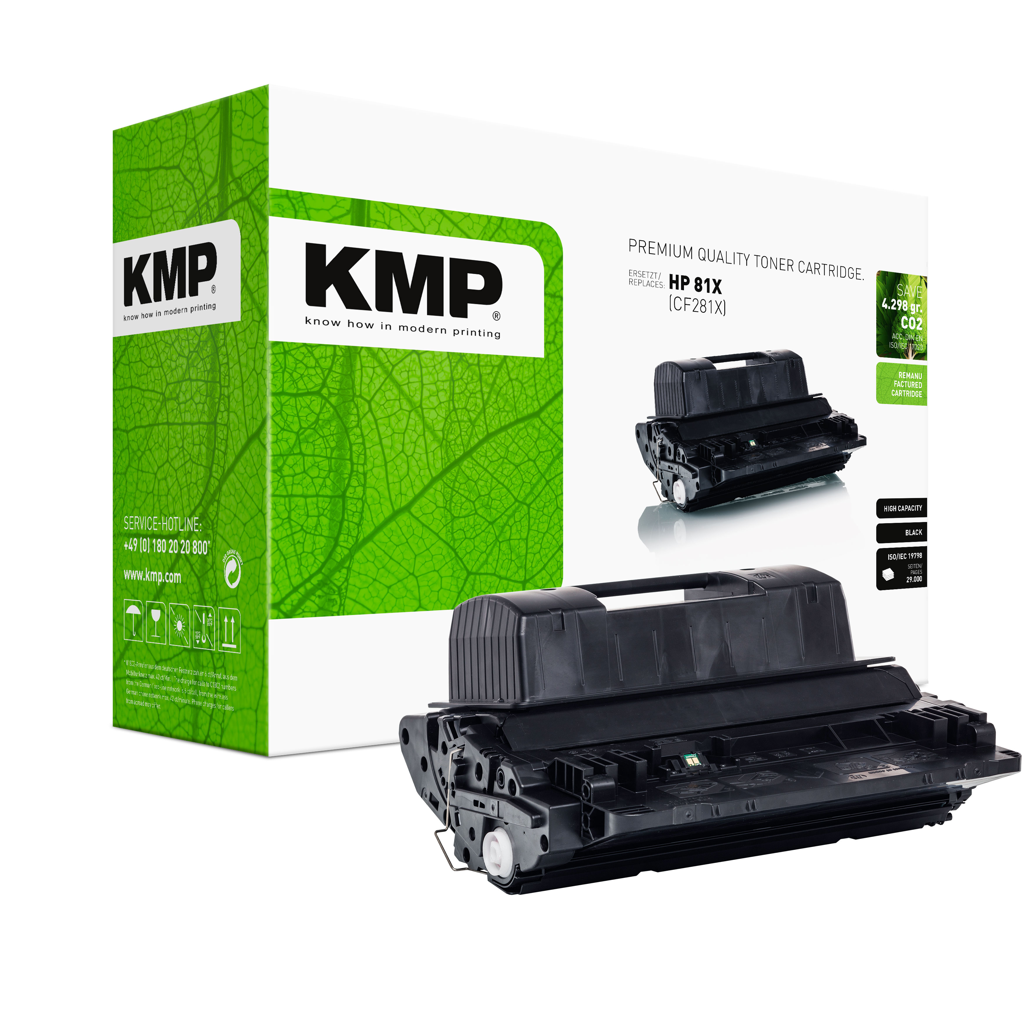 KMP H-T228 kompatibilní toner HP 81X (CF281X), černý
