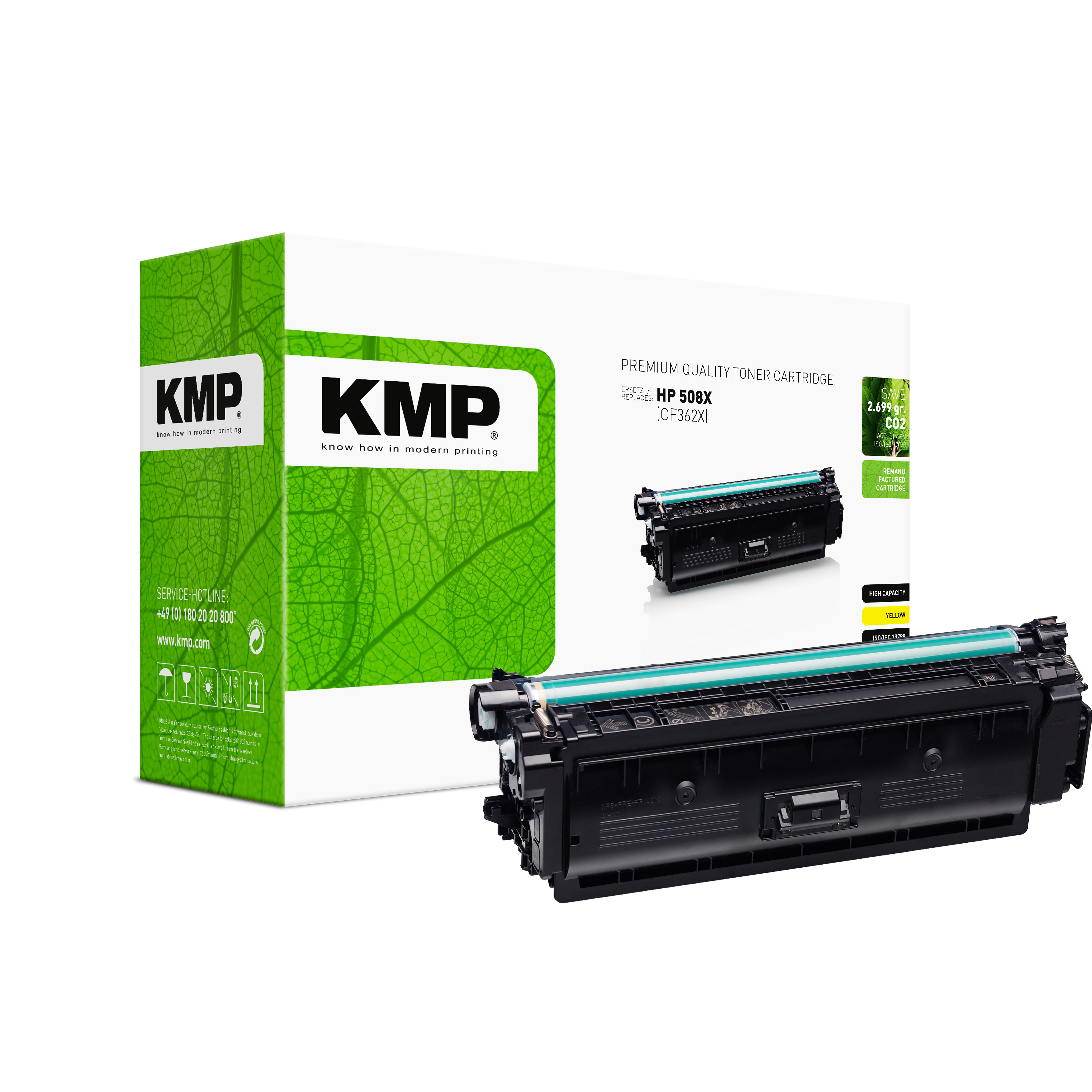 KMP H-T223YX kompatibilní toner HP 508X (CF362X), žlutý