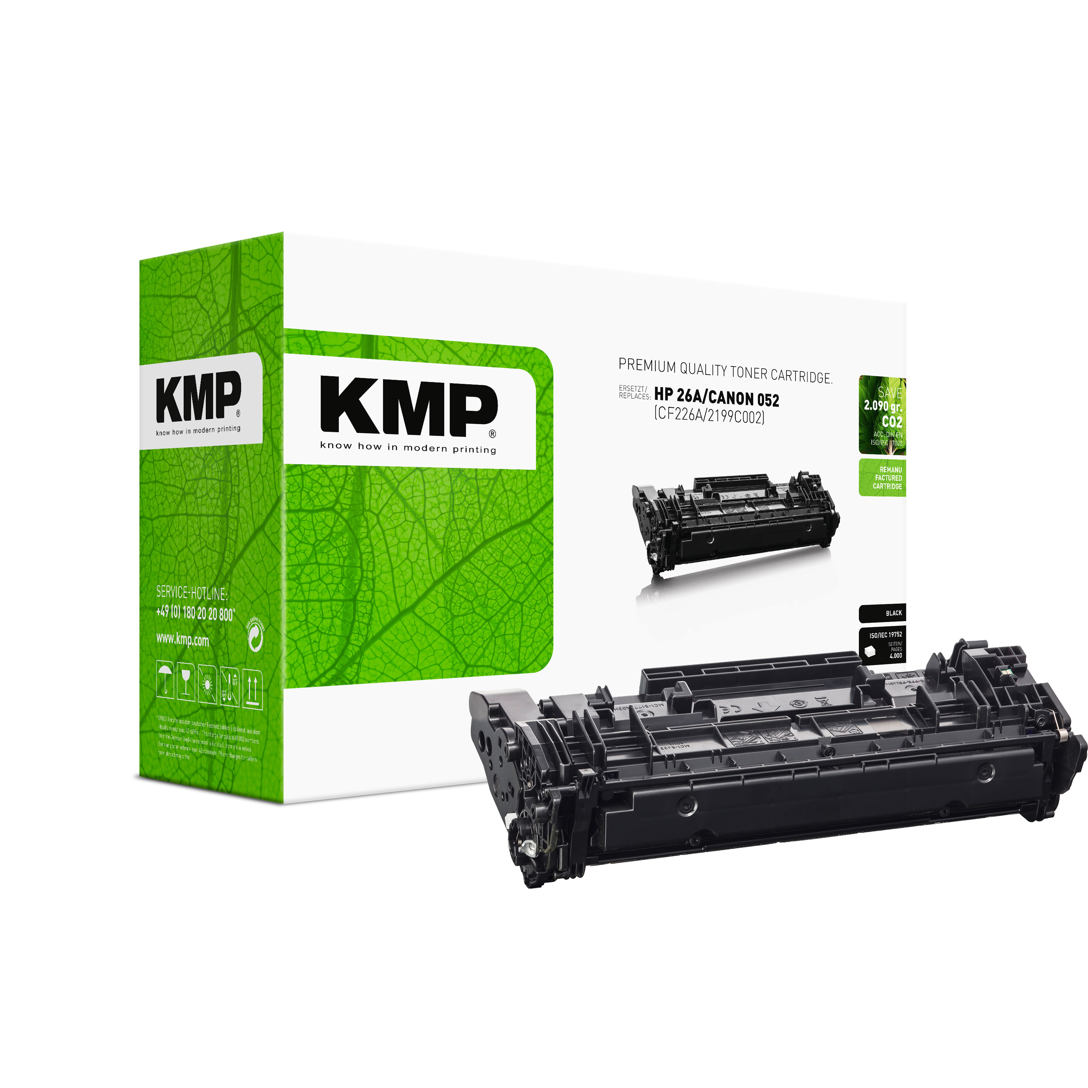 KMP H-T245A kompatibilní toner HP 26A (CF226A) Canon 052 (2199C002), černý