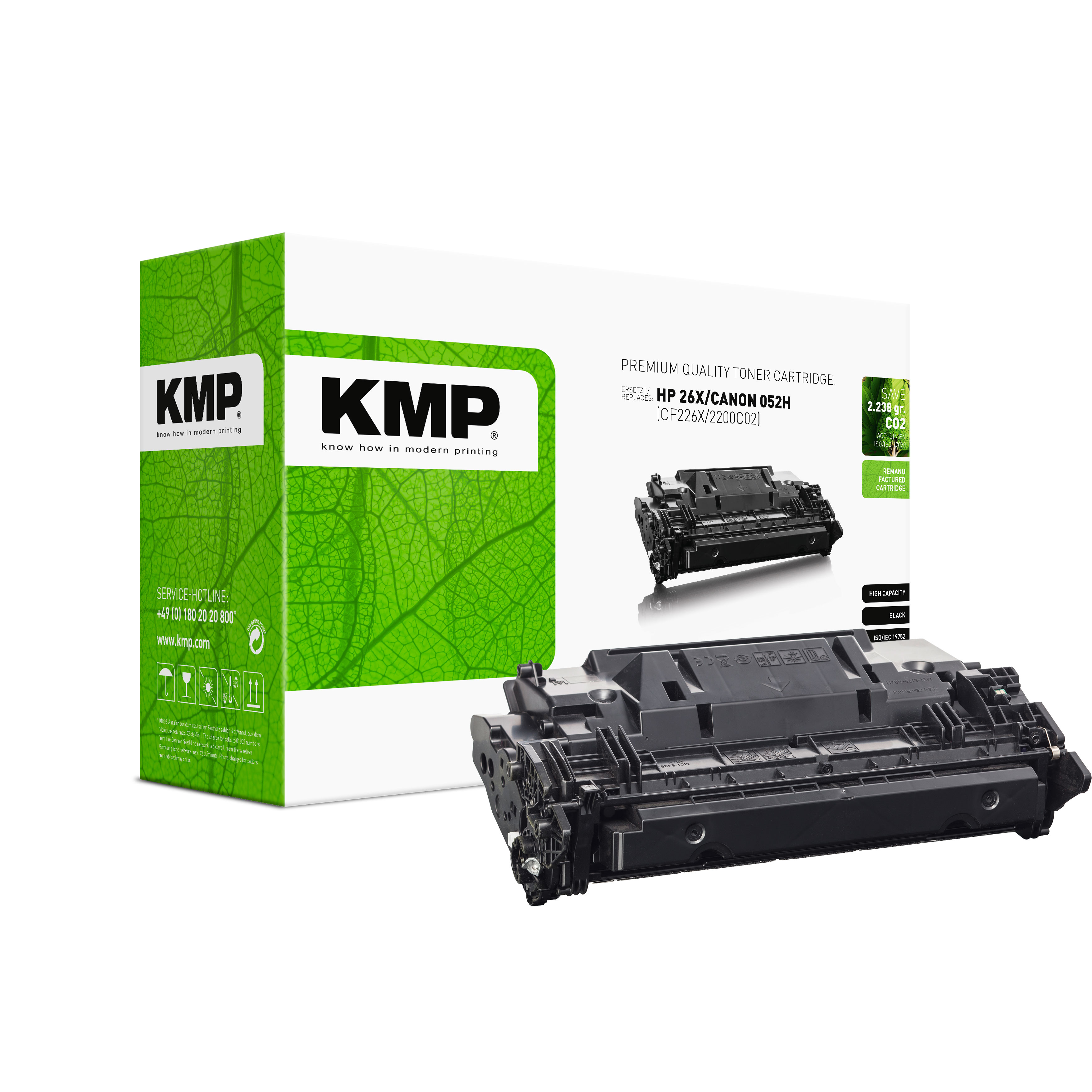 KMP H-T245X kompatibilní toner HP 26X (CF226X) Canon 052H (2200C002), černý