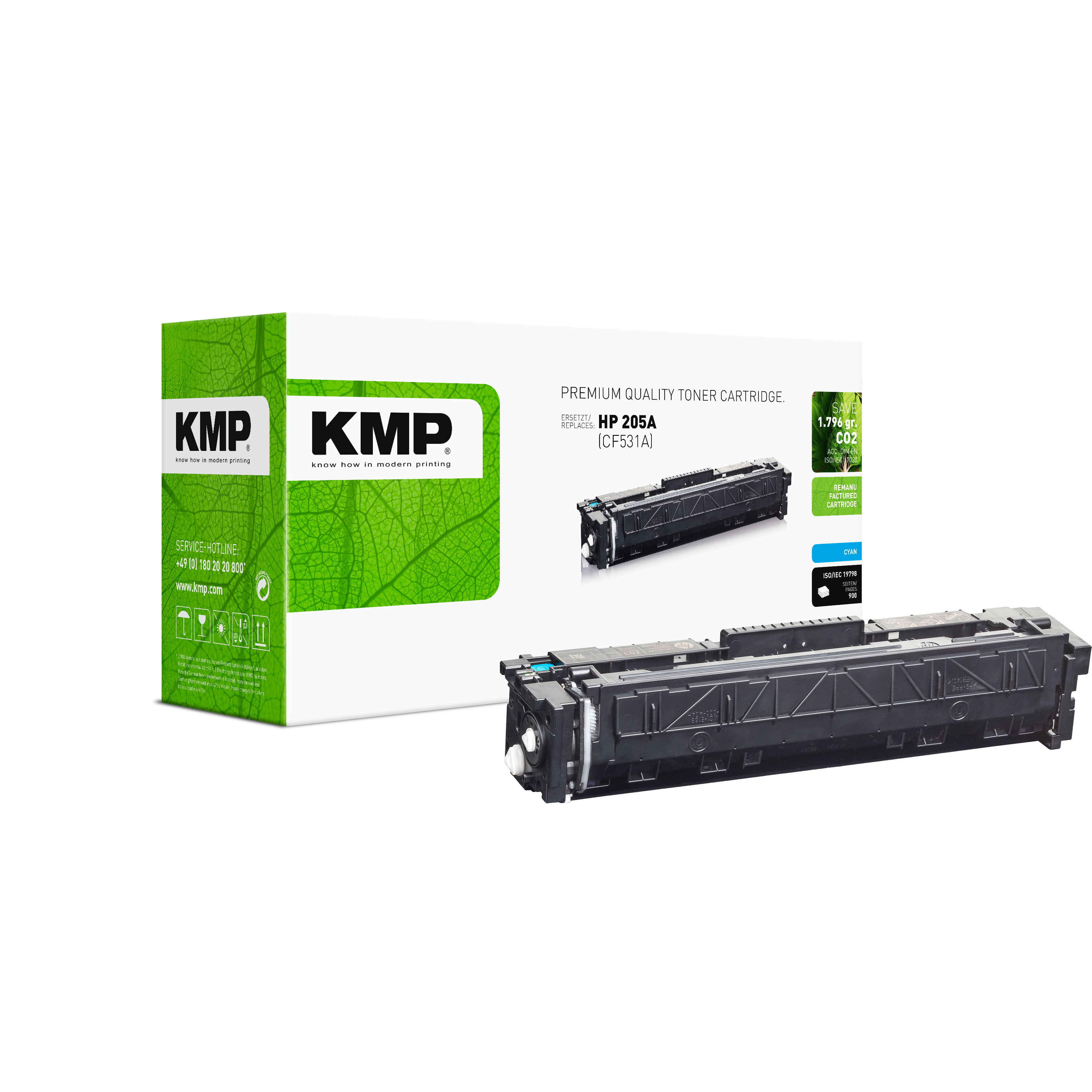 KMP H-T247C kompatibilní toner HP 205A (CF531A), azurový