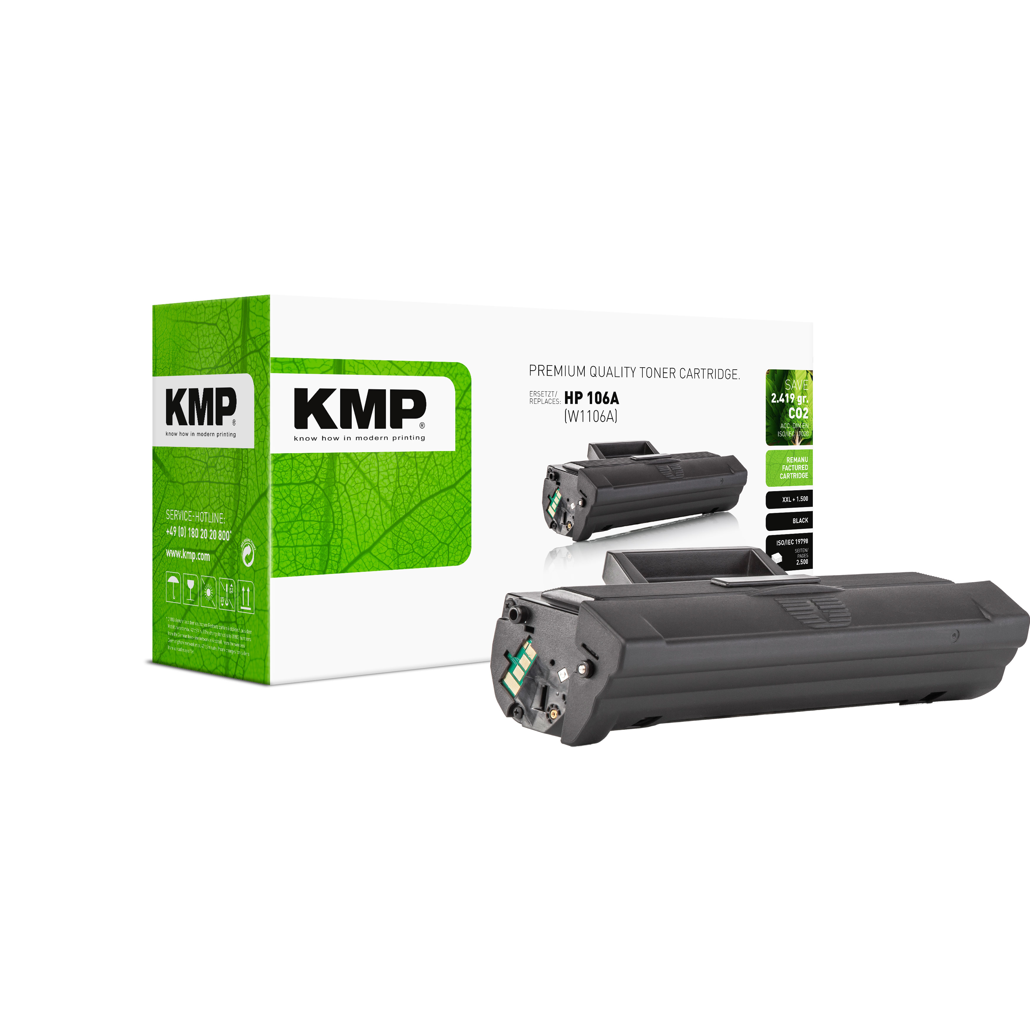 KMP H-T260AXXL kompatibilní toner HP 106A XL (W1106A), černý