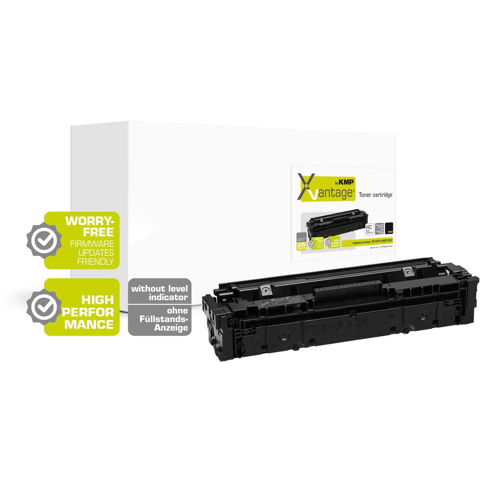 KMP H-T262XO kompatibilní toner HP207X (W2210X), černý
