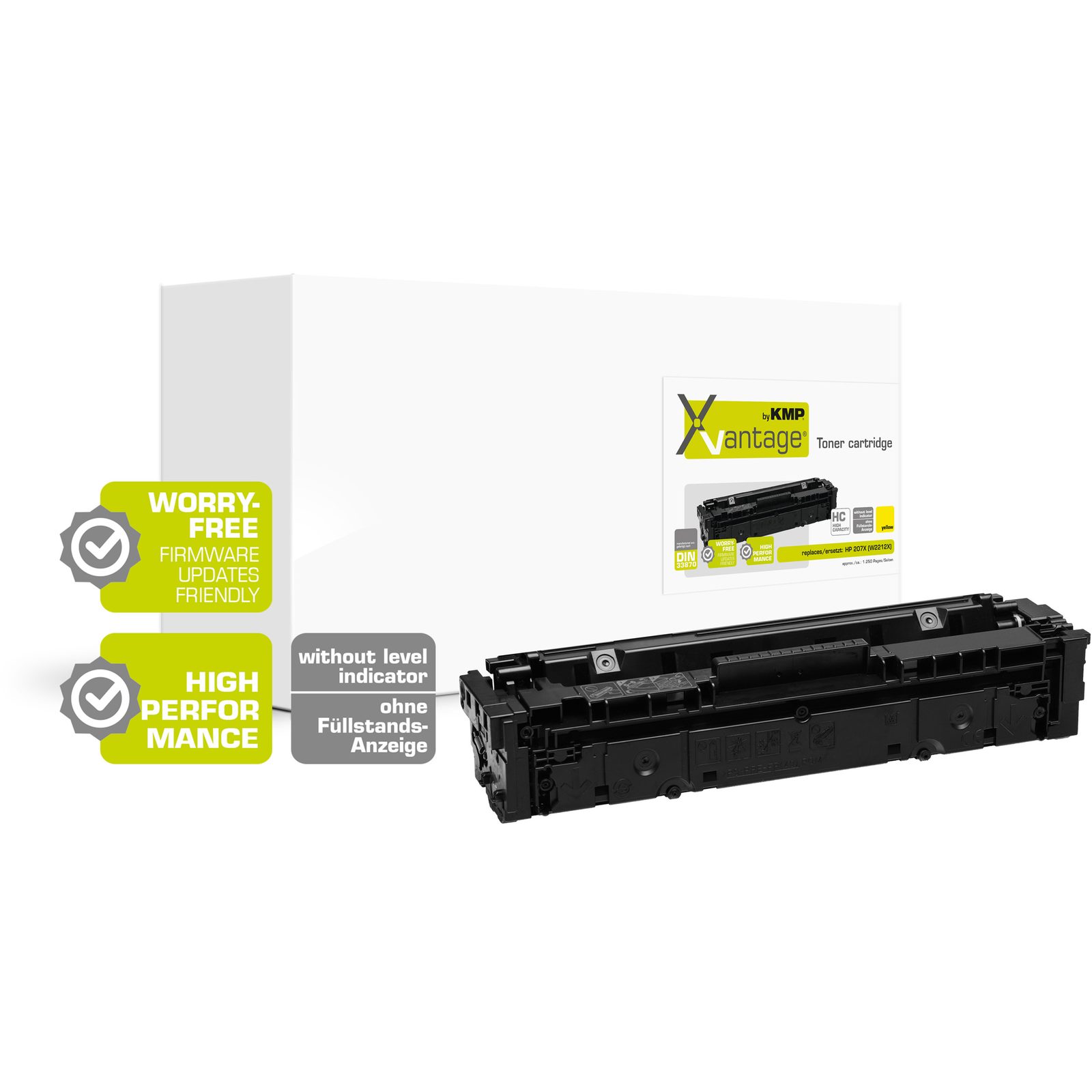 KMP H-T262YXO kompatibilní toner HP207X (W2212X), žlutý