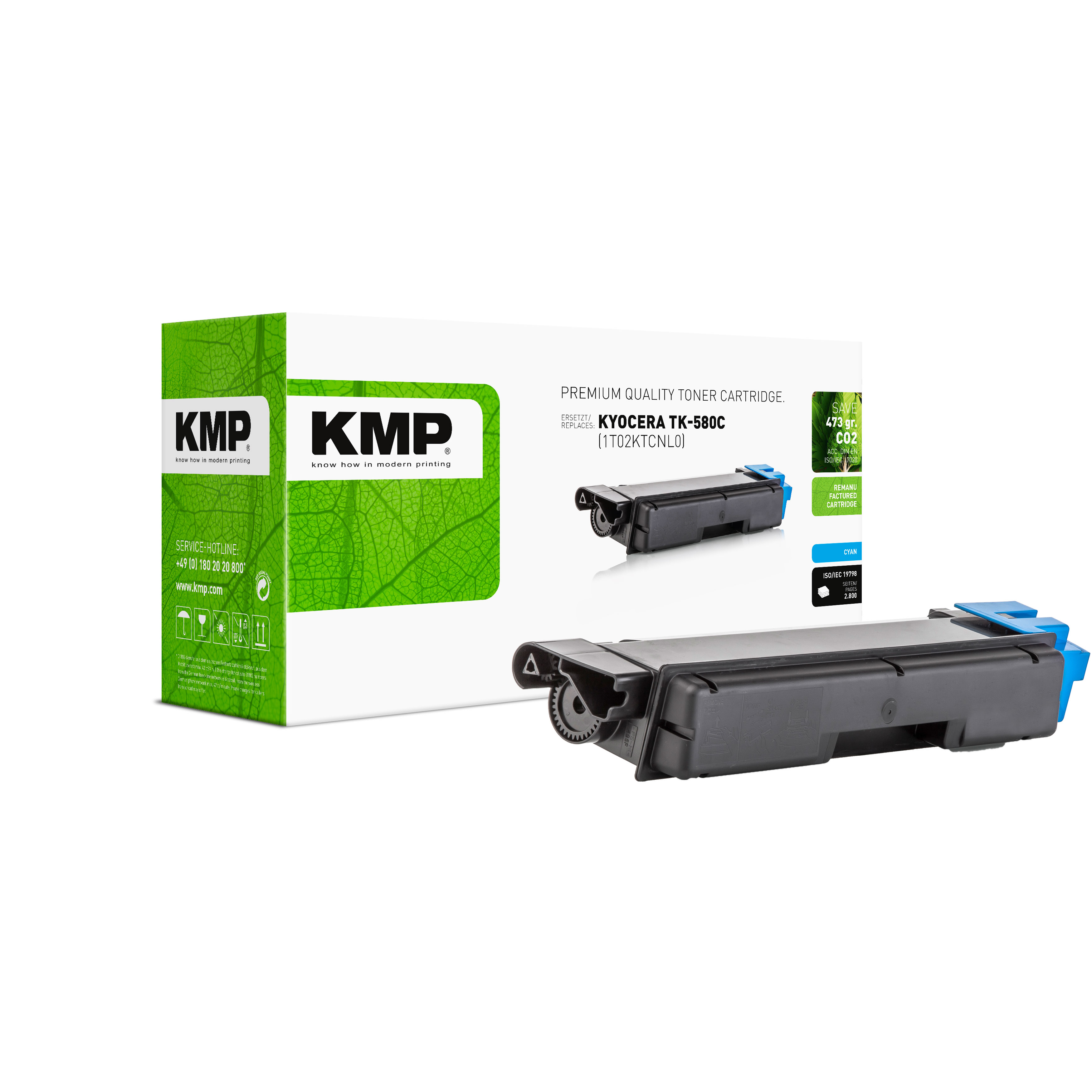 KMP K-T49 kompatibilní toner Kyocera TK580C, azurový