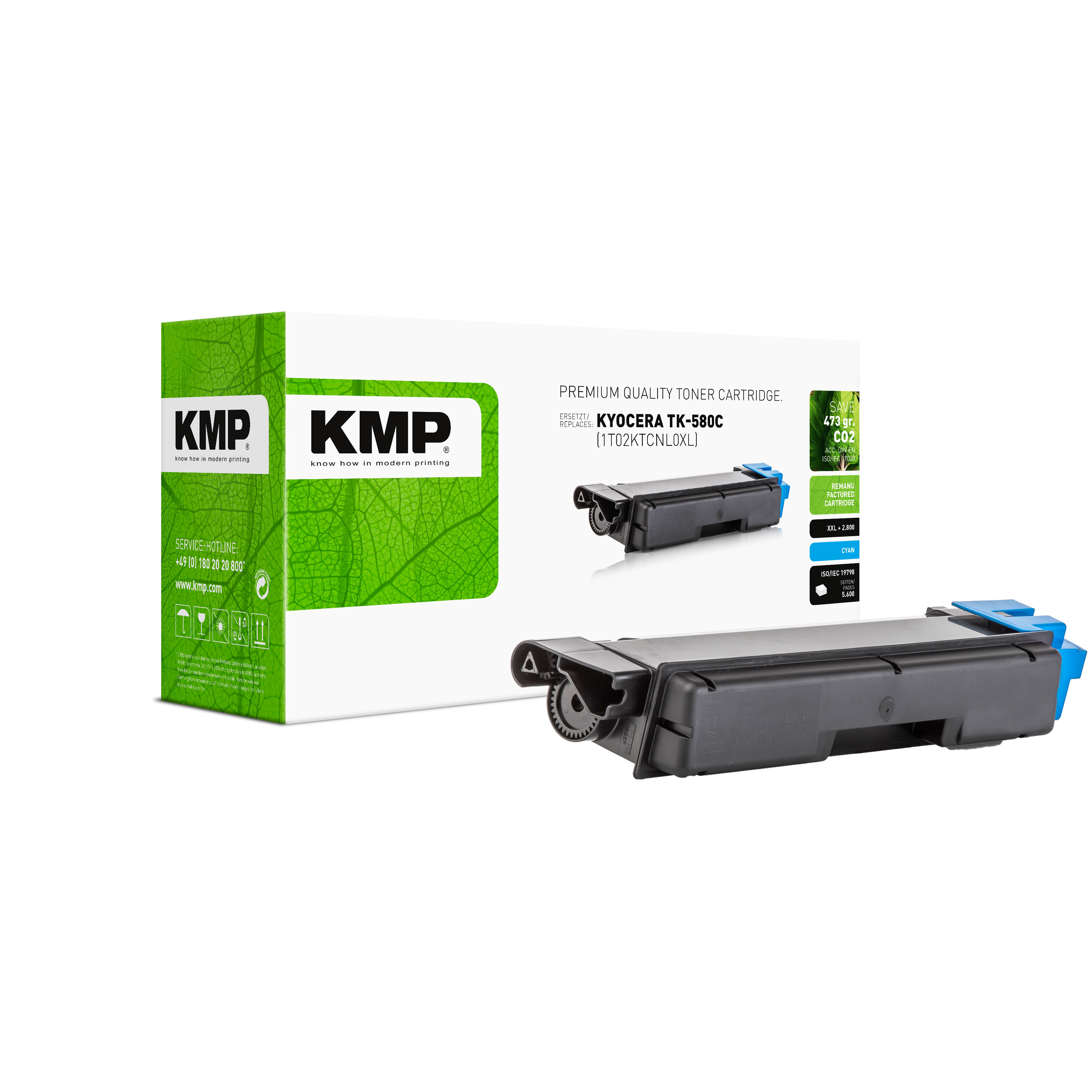 KMP K-T57 kompatibilní toner Kyocera TK580C, azurový