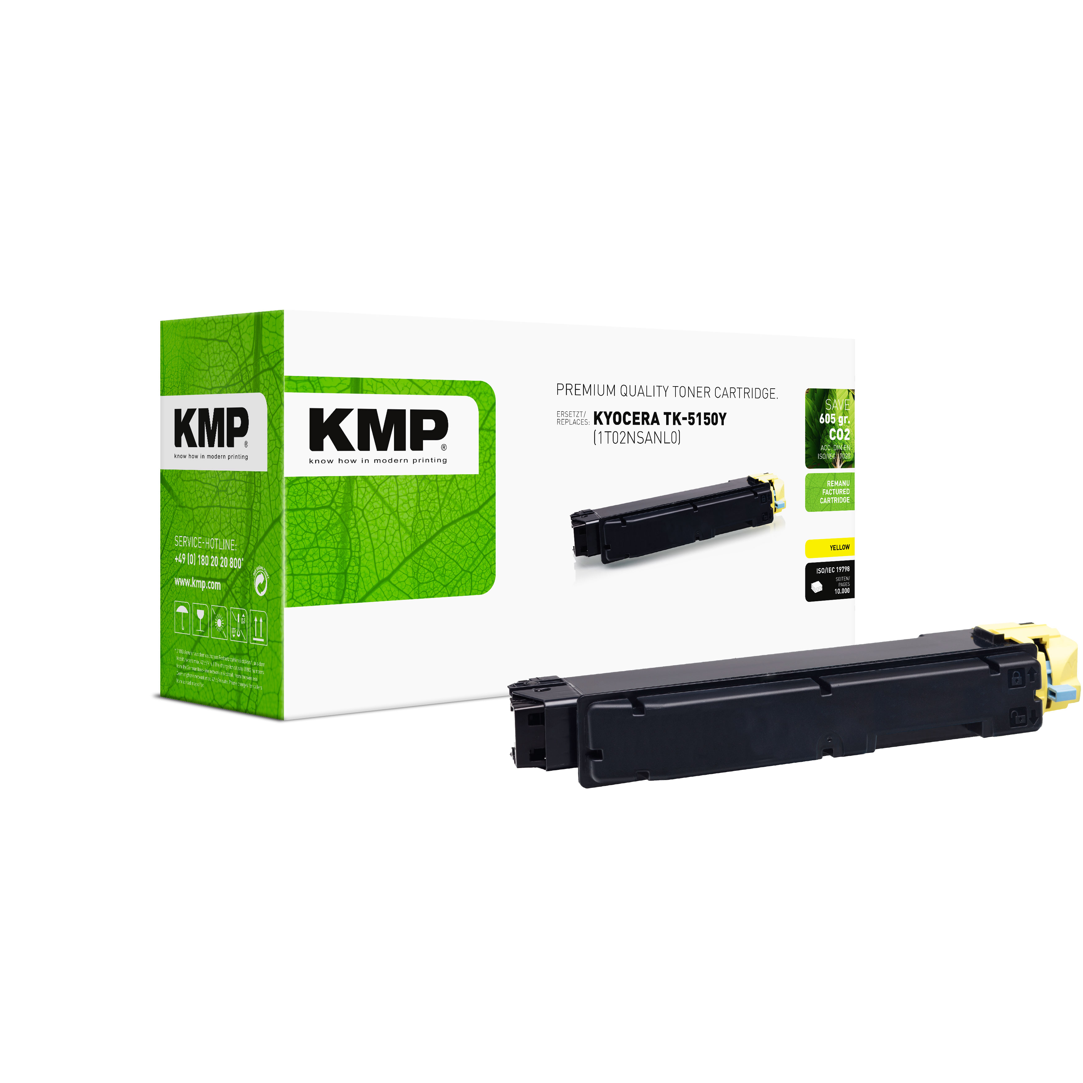 KMP K-T74Y kompatibilní toner Kyocera TK-5150 (1T02NSANL0), žlutý