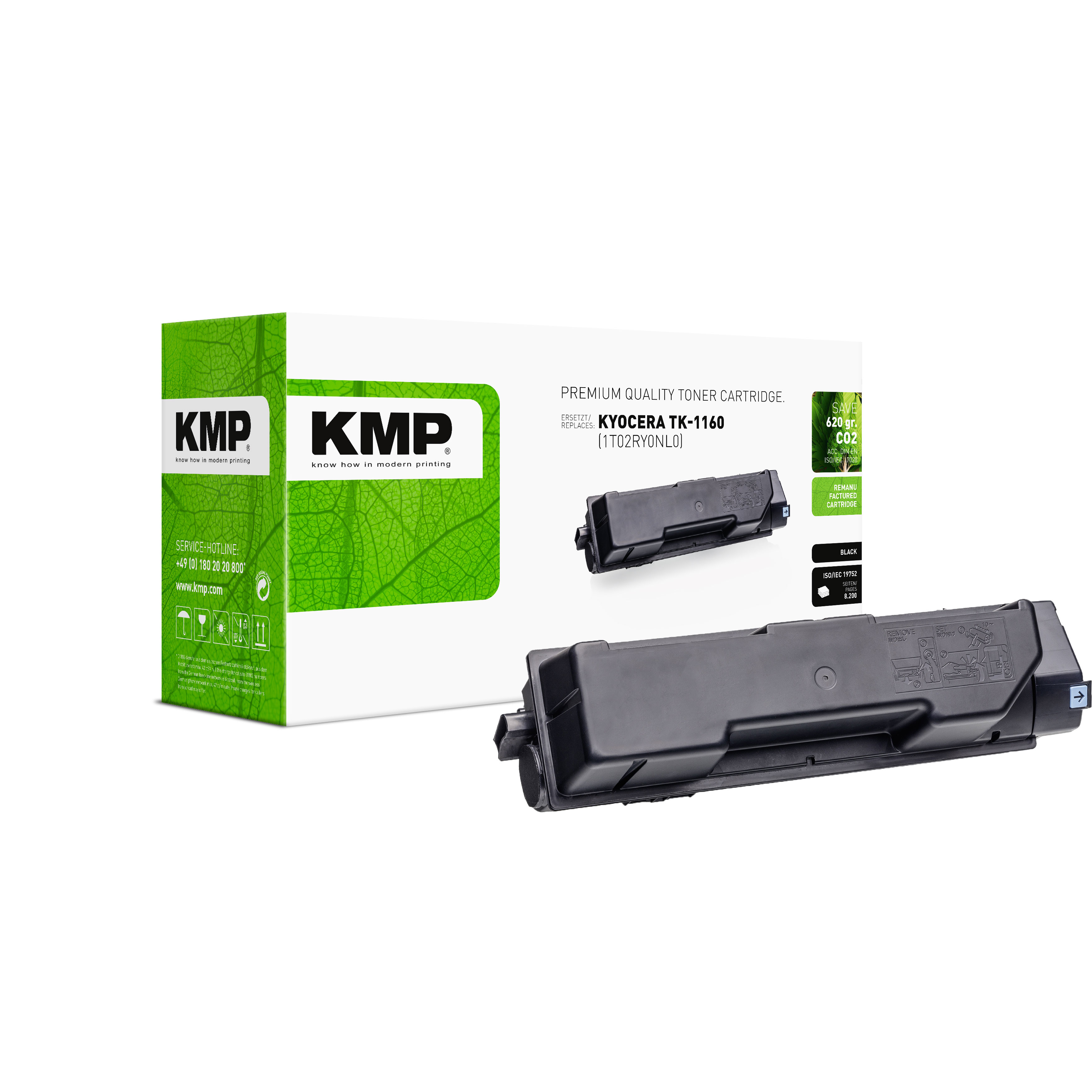 KMP K-T77 kompatibilní toner Kyocera TK-1160 (1T02RY0NL0), černý