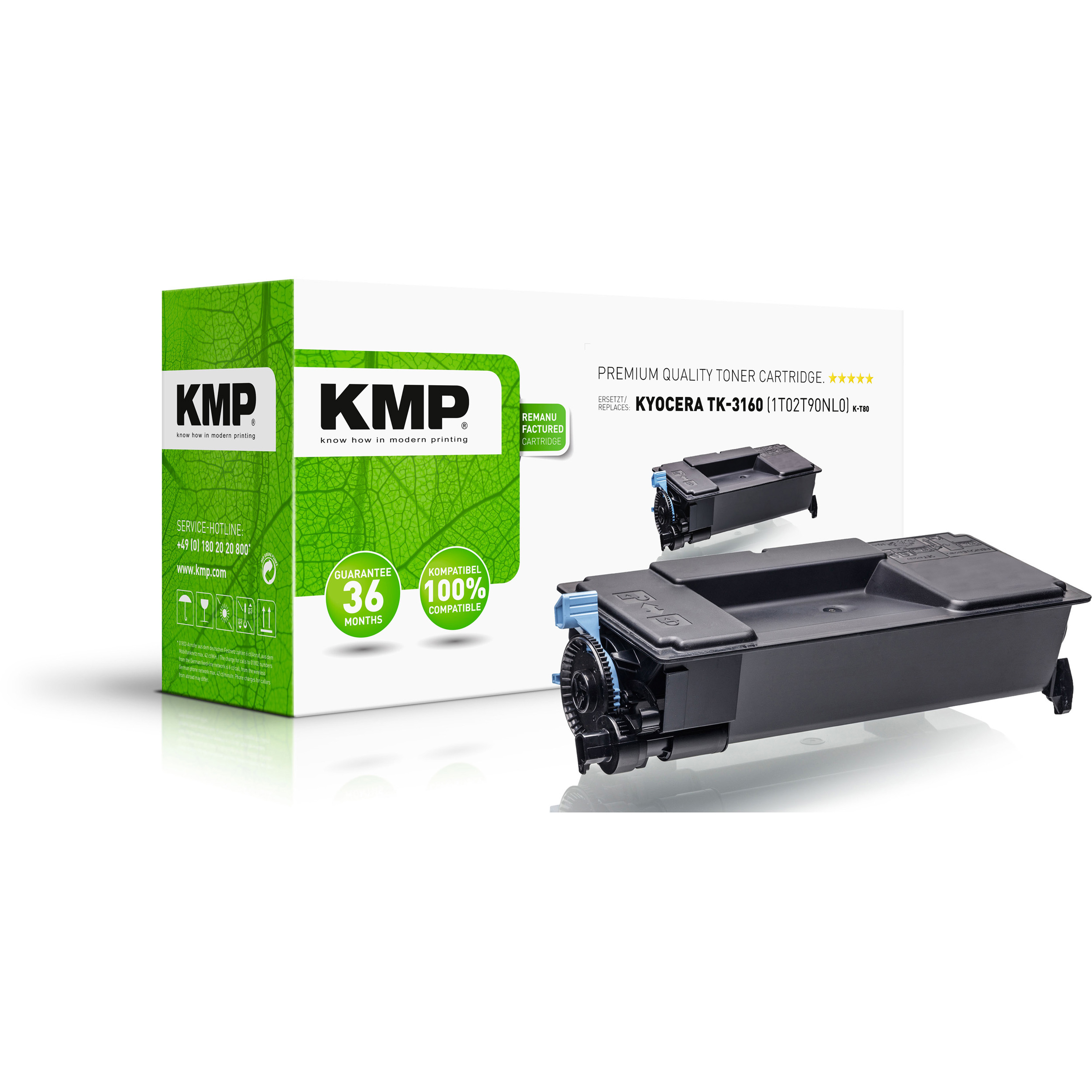 KMP K-T80 kompatibilní toner Kyocera TK-3160 (1T02T90NL0), černý
