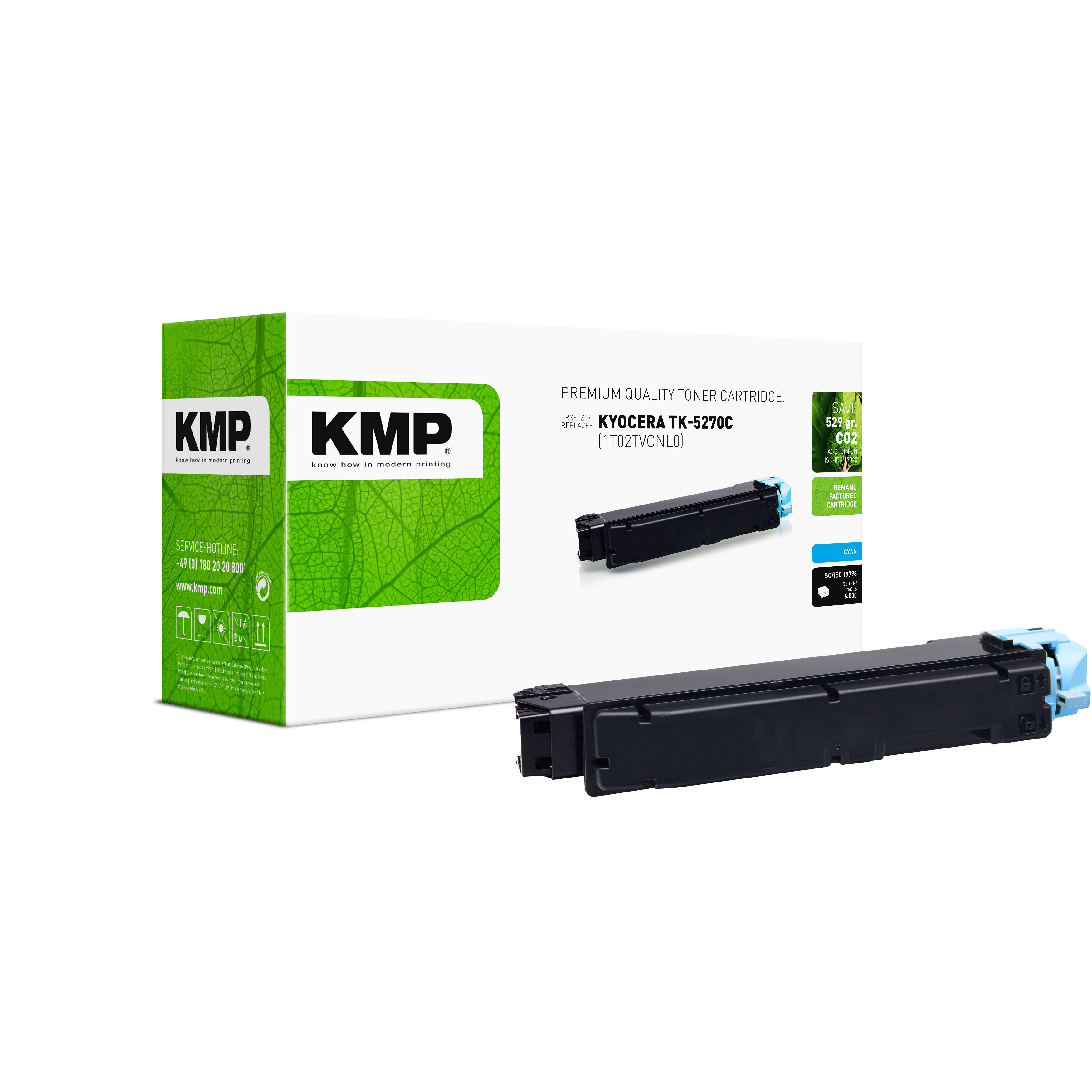 KMP K-T86 kompatibilní toner Kyocera TK-5270C (1T02TVCNL0), azurový
