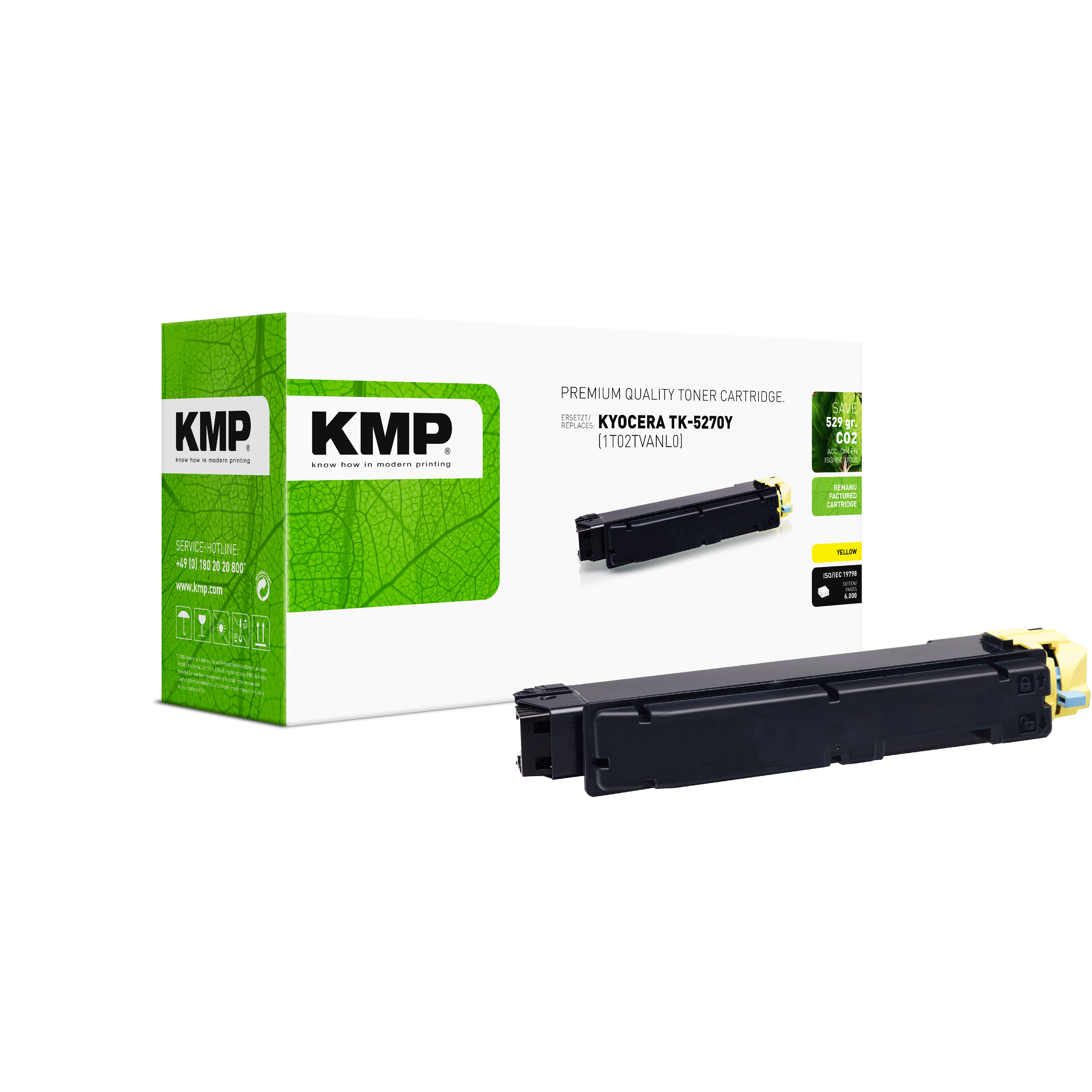 KMP K-T88 kompatibilní toner Kyocera TK-5270Y (1T02TVANL0), žlutý