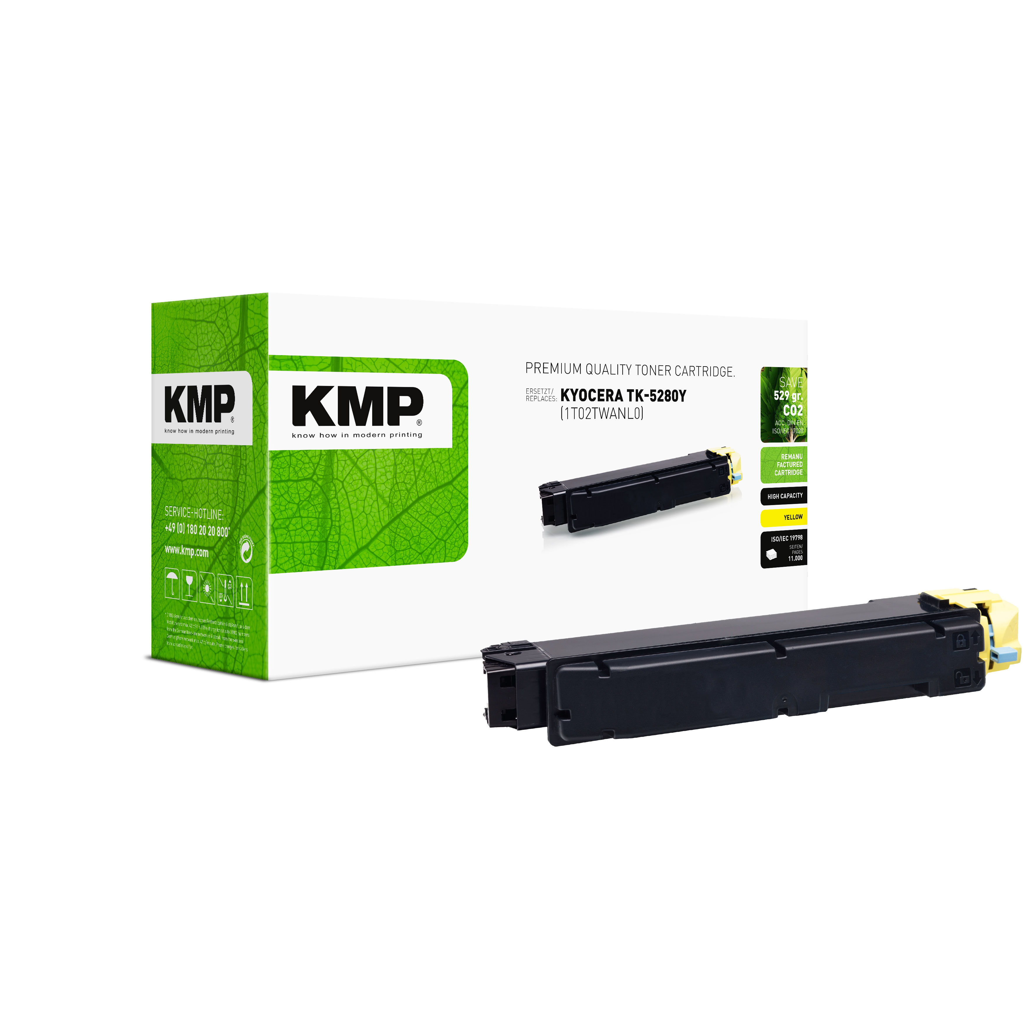 KMP K-T92 kompatibilní toner Kyocera TK-5280Y (1T02TWANL0), žlutý