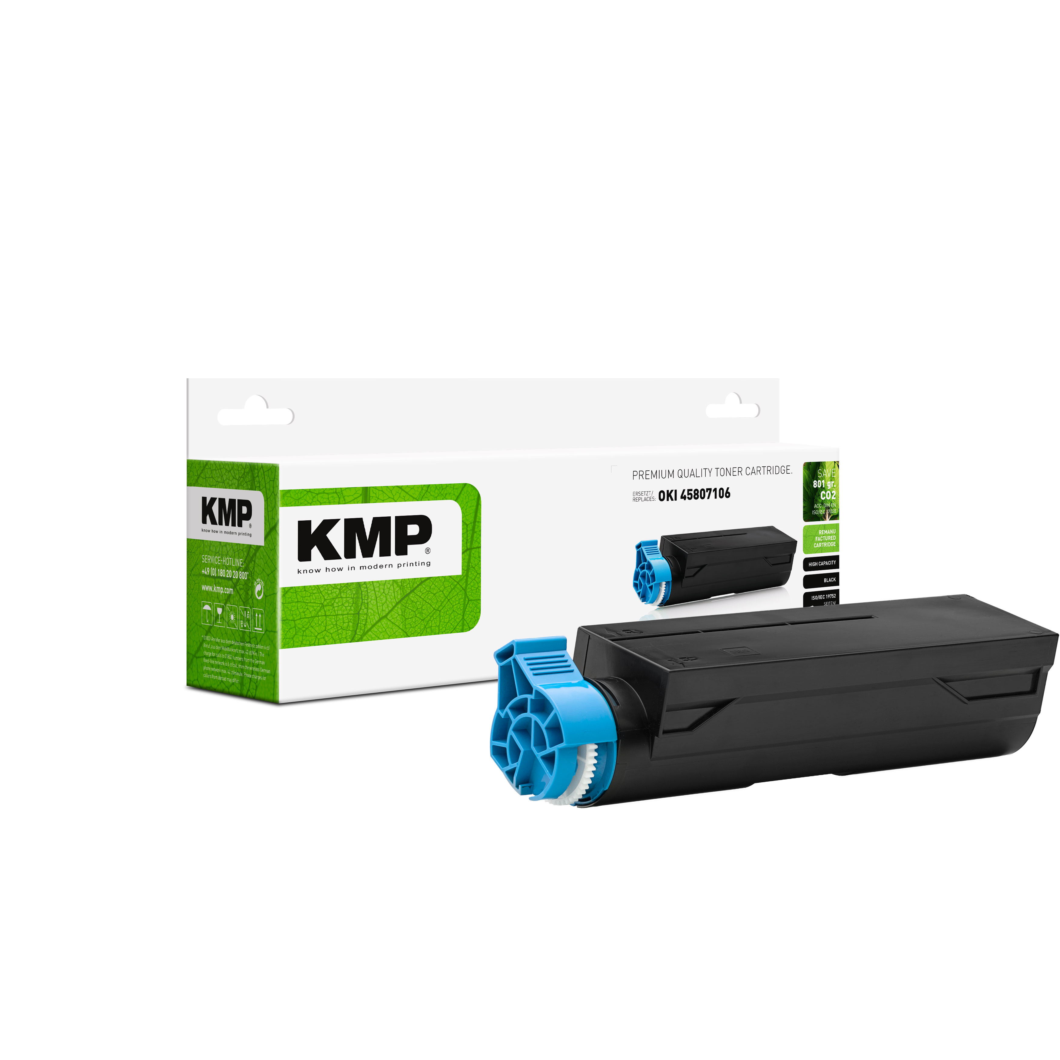 KMP O-T52X kompatibilní toner OKI 45807106, černý