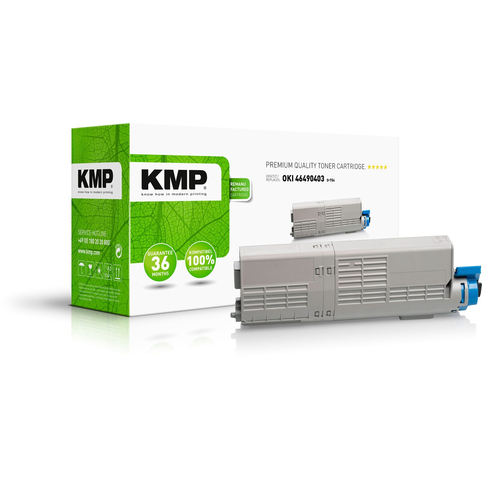 KMP O-T54 kompatibilní toner OKI 46490403, azurový