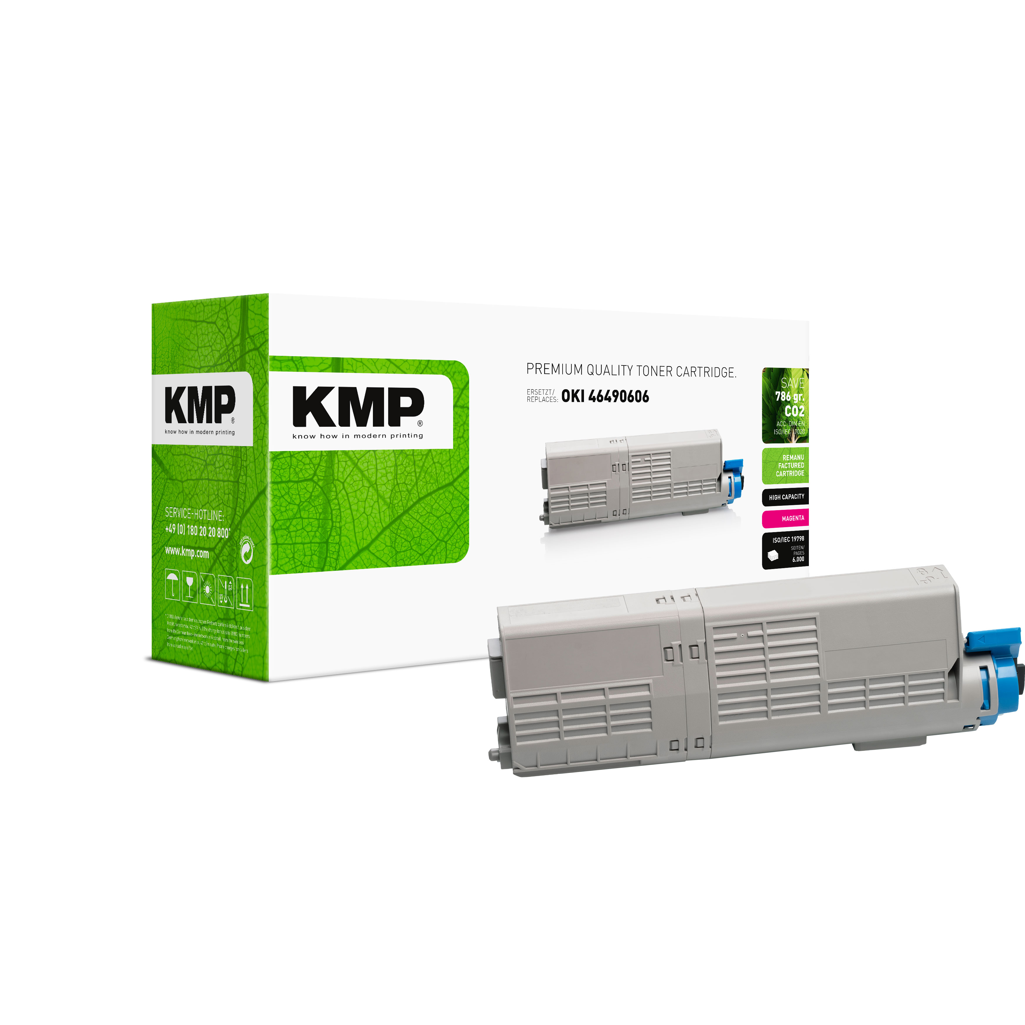 KMP O-T55X kompatibilní toner OKI 46490606, purpurový