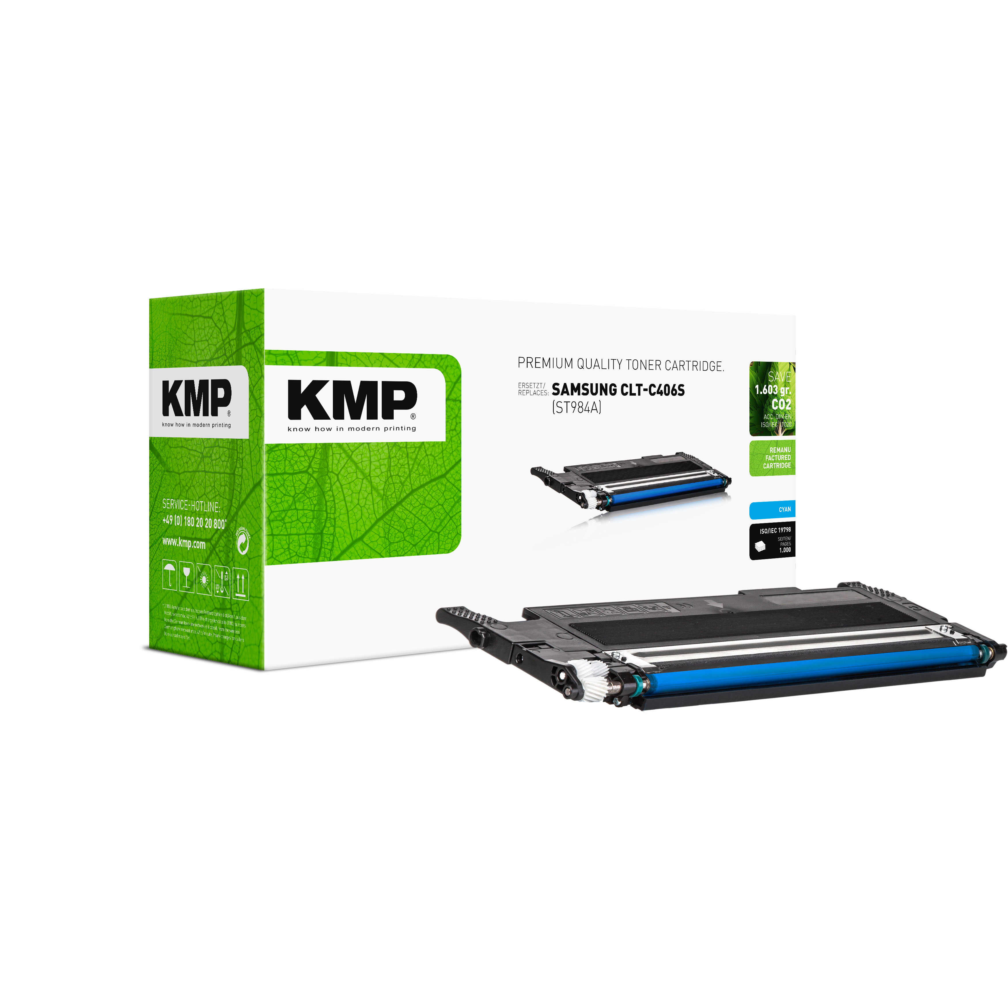KMP SA-T54 kompatibilní toner Canon CLT-C406S/ELS, azurový